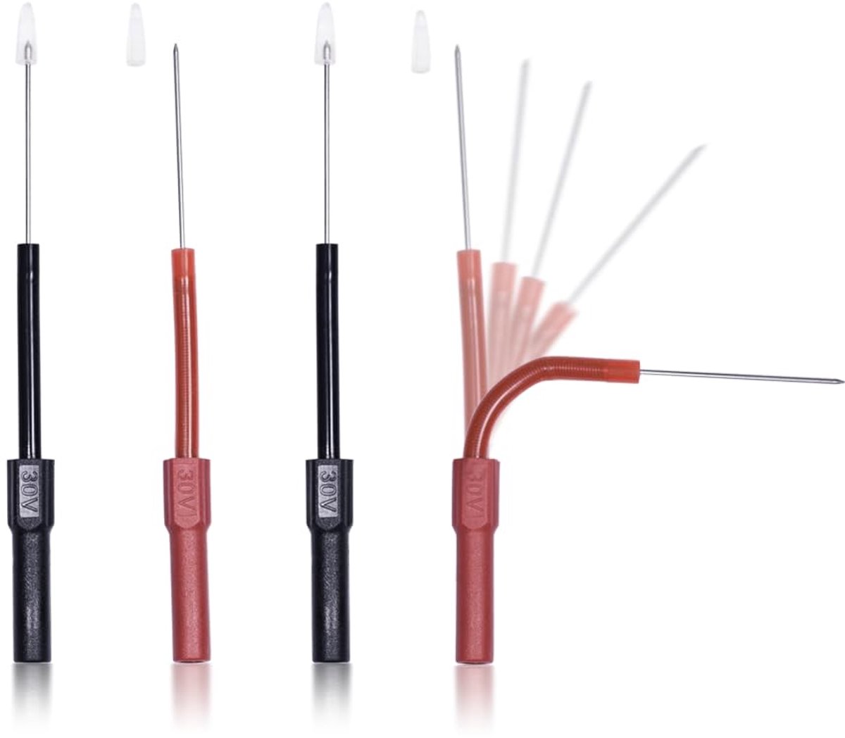 Tehtuy 4 Stuks Back Probe Set - Flexibele 1 mm Testnaalden met 4 mm Banaanstekker - Voor Auto Diagnose