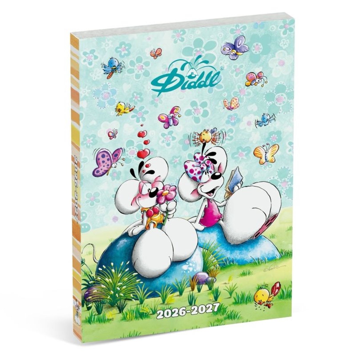 Diddl Schoolagenda 2026-2027 Blauw Internationaal 1dag/pag 12x17.5 cm - van 27 juli 2026 t/m 18 juli 2027