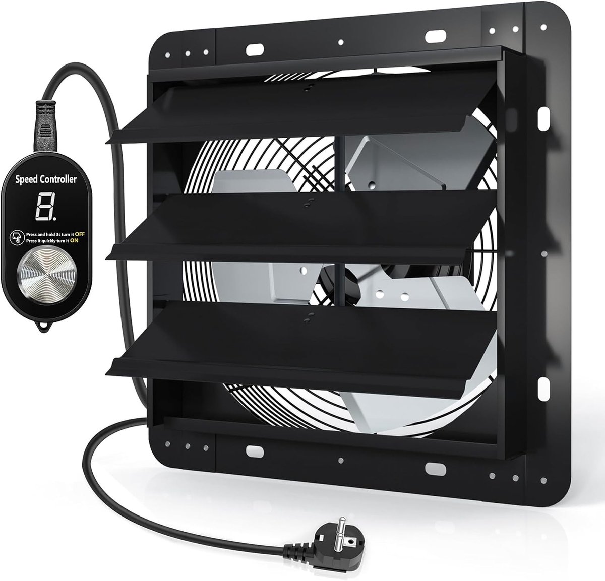Industriële luchtafzuiger - 350 mm - Krachtig en Stil - Energiezuinige Wandventilator - Voor Thuis en Professioneel Gebruik