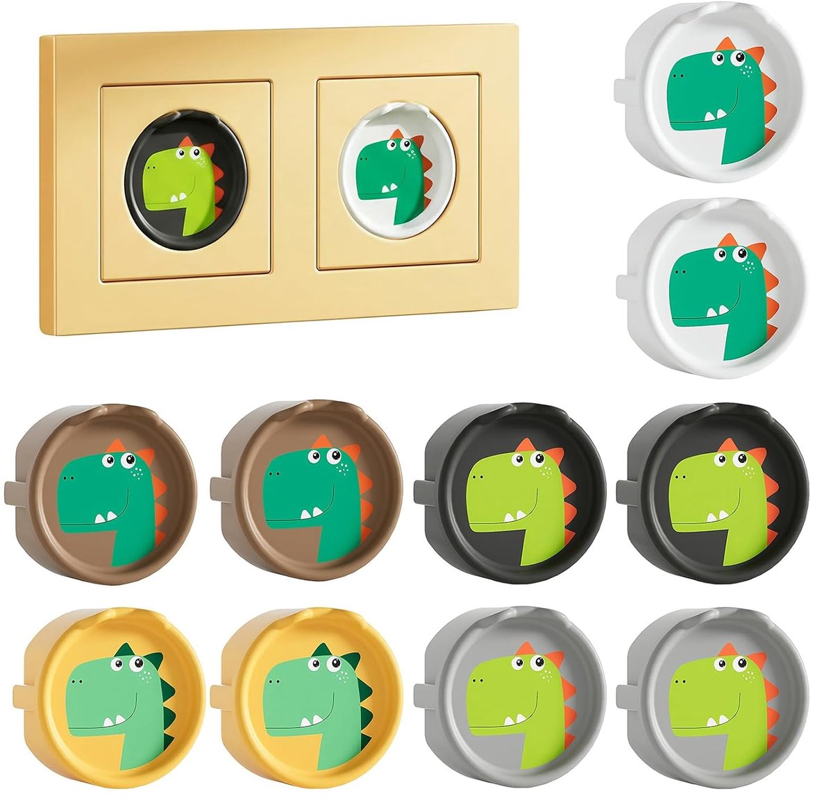 10 Stuks Stopcontactafdekking – Siliconen Stopcontactbeveiliging – Decoratieve Afdekking / Stofbescherming – Spatwaterdichte Stopcontactafdekking voor Keuken en Wasruimte – Volledig Afdekkingsontwerp