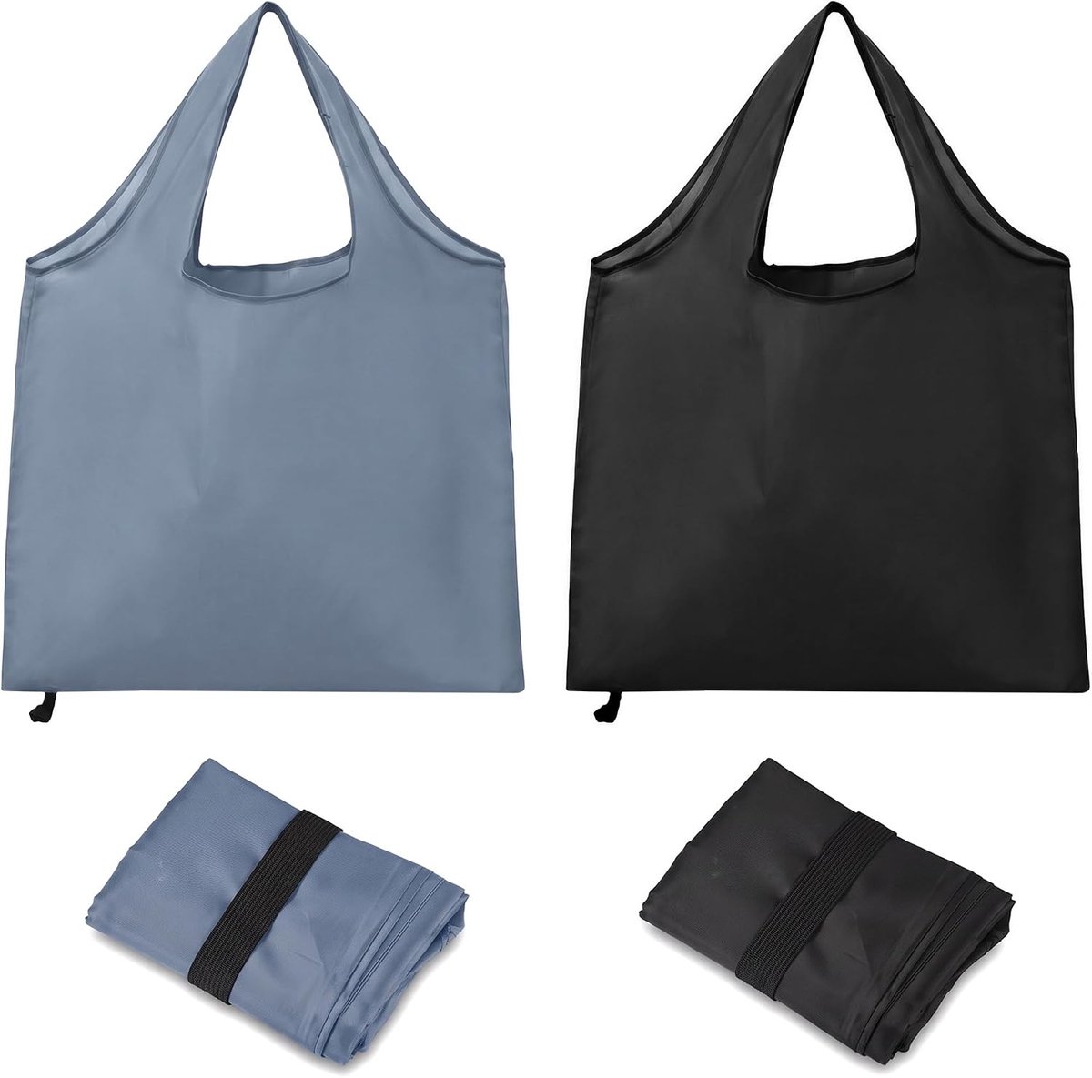 4 Stuks Ultralichte Opvouwbare Boodschappentas, 56x69cm Wasbare Draagtassen - ShopVlot