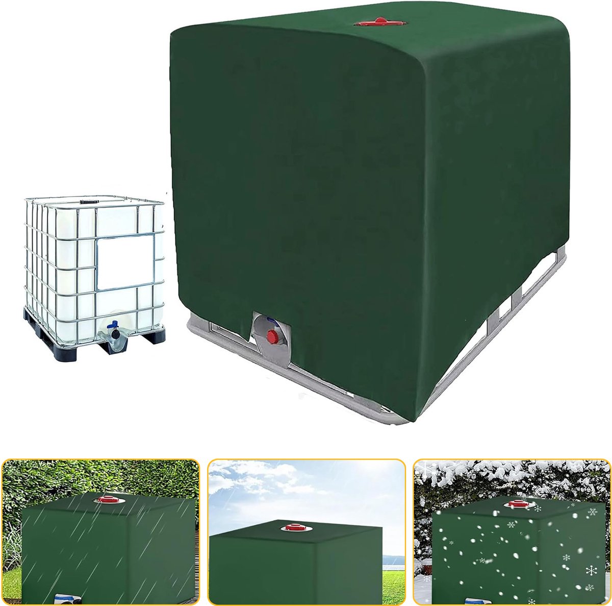 1000L IBC-Draagtasafdekking - Zonwerende Kap Voor Regenwatertank - Waterdichte IBC-Hoes - Zeil Voor Watertank - Stofdicht