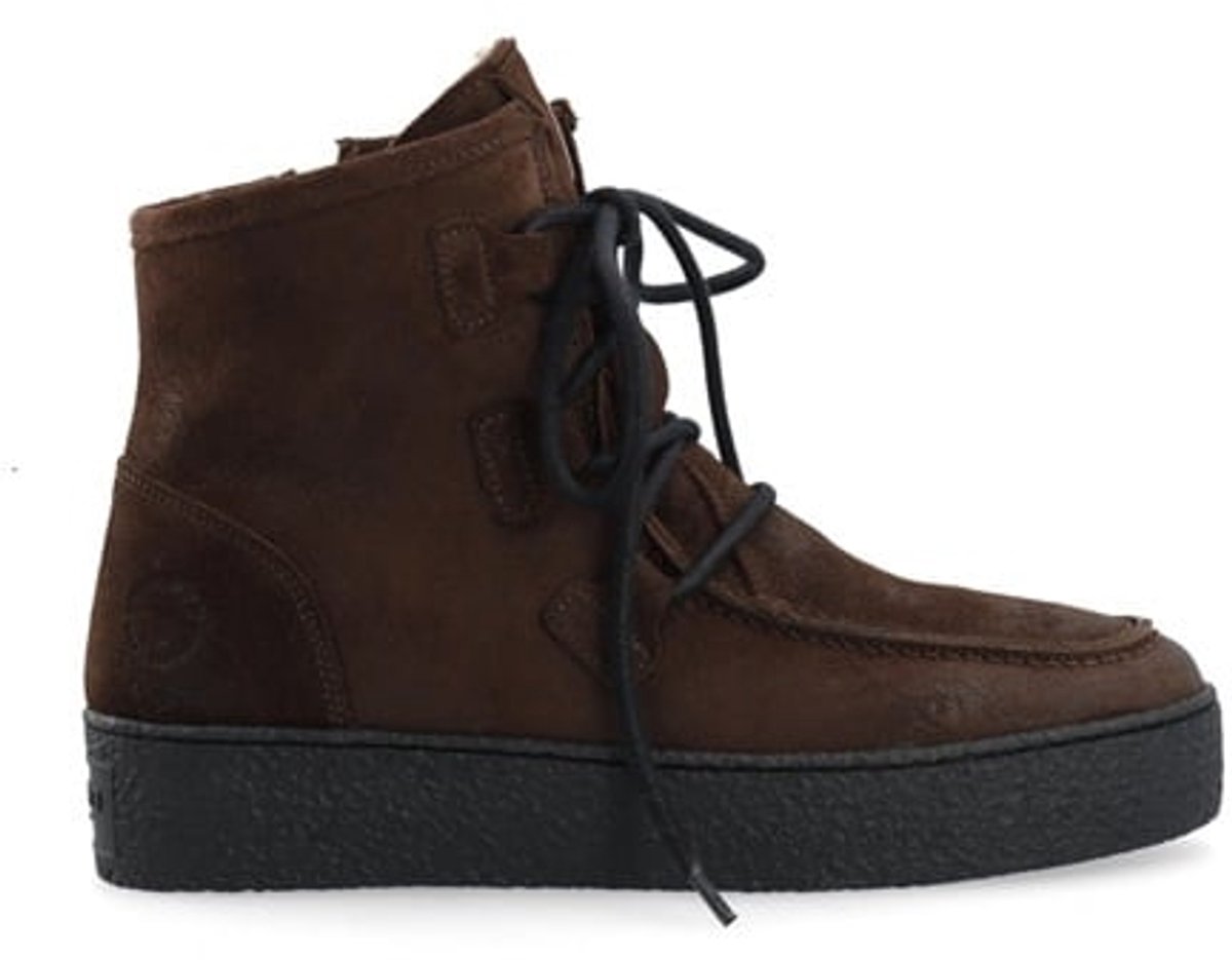 Ca Shott dames veterboots wollen voering bruin suède