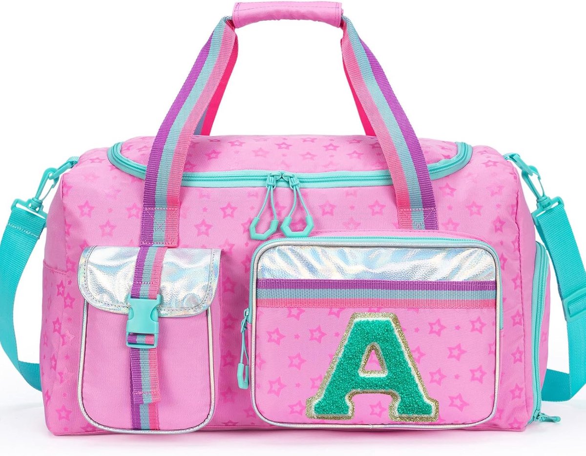 HTgroce Girls' Sports Bag, Customizable Travel Bag with Shoe Compartment, Swimming Pool, Gym and Beach, Children's - ShopVlot