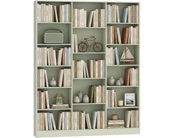 HOMCOM Boekenplank - Spaanplaat - 149 x 23,6 x 188 cm - Groen