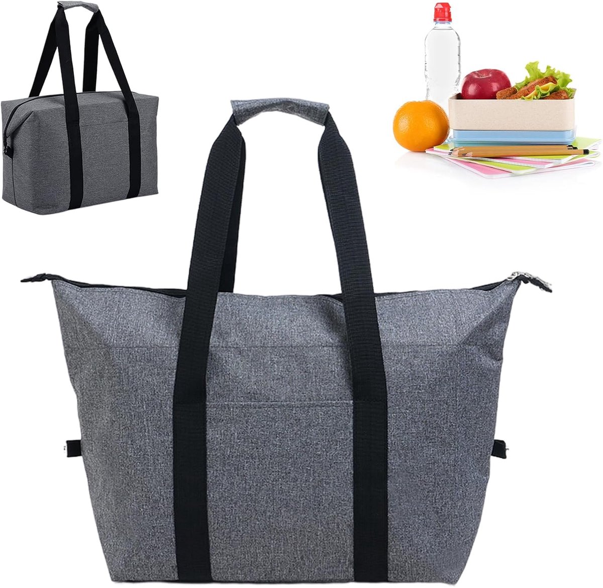 Koeltas, opvouwbaar, koeltas, zacht, geïsoleerd, picknicktas, draagbaar, koeltas, lunchtas, grote capaciteit, voor lunch, werk, school, strand