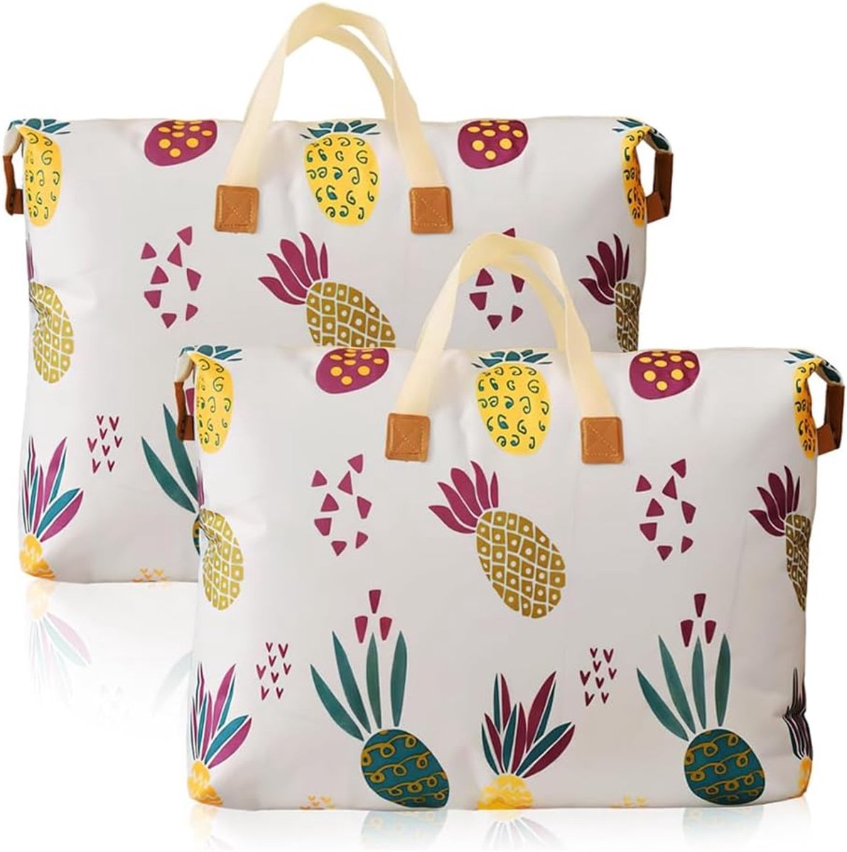 Opbergtas voor deken of kleding, duurzaam voor meerdere functies, beddengoed, deken, kledingopslag, vakantietas, 2 stuks, 56 x 80 x 27 cm, 120 l, roze