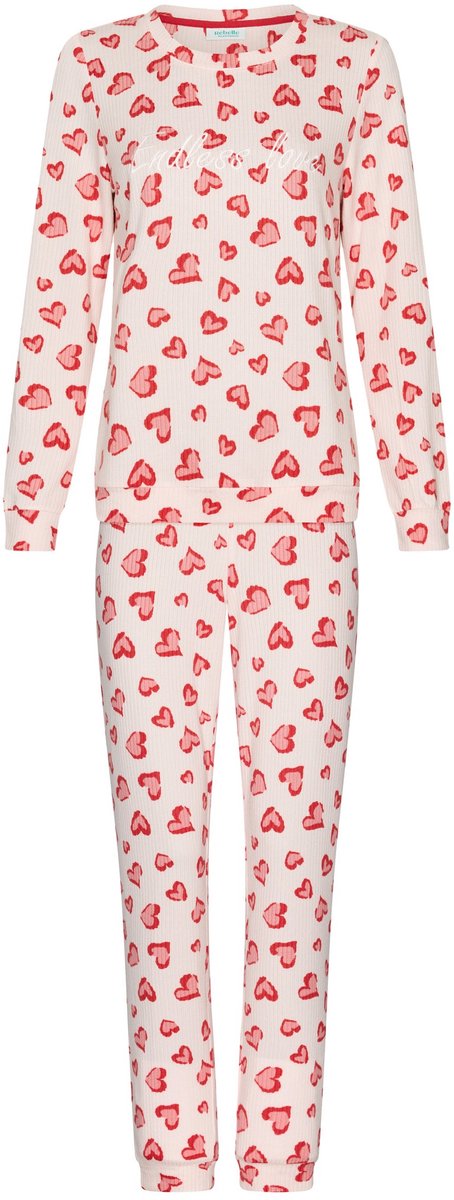 Rebelle MyRebelle - Endless Love - Pyjama - Soft Touch Fleece - Roze - Hartjes Rood