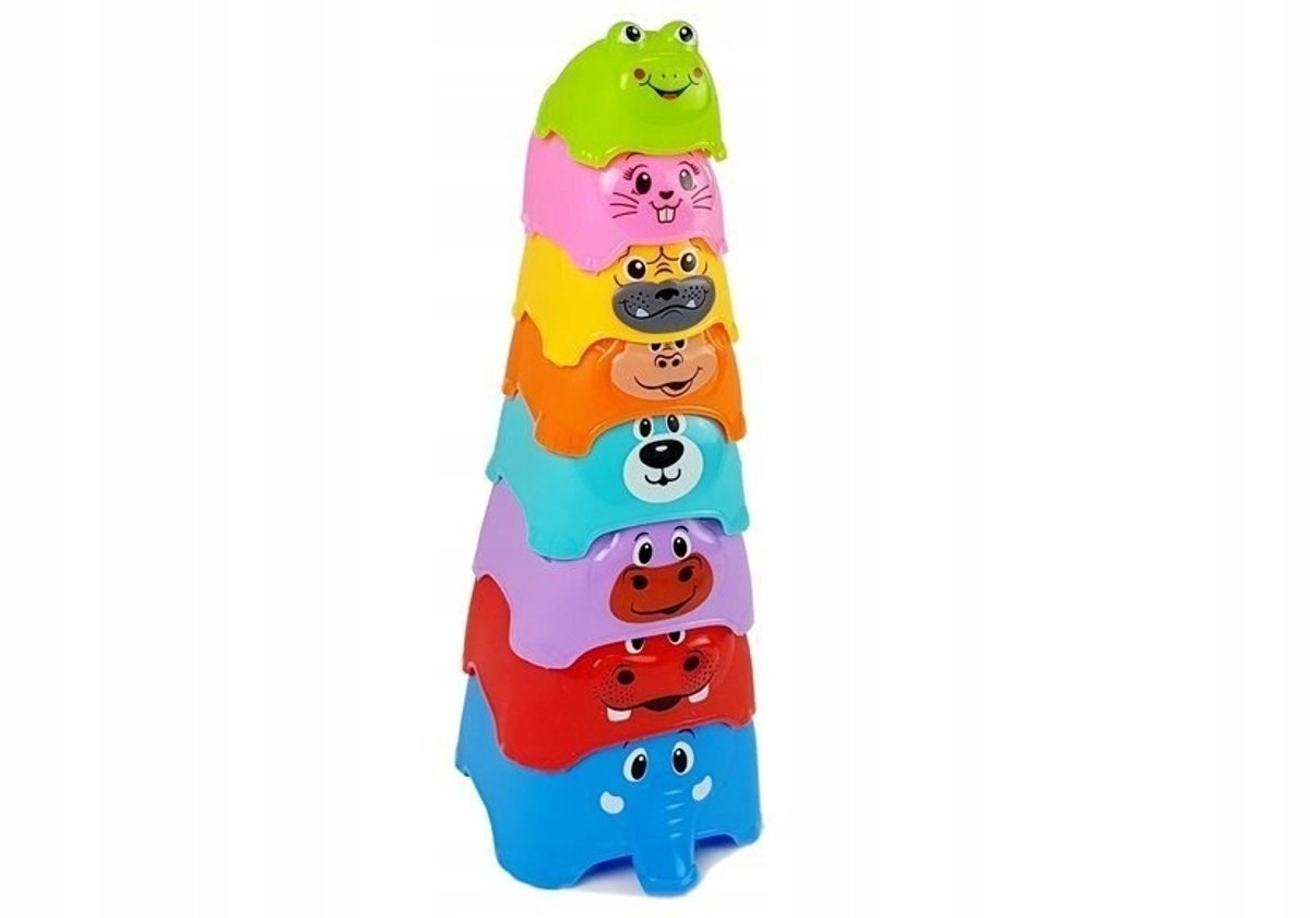 Regenboog Stapelbekers met Dieren voor Baby's - Educatief Speelgoed