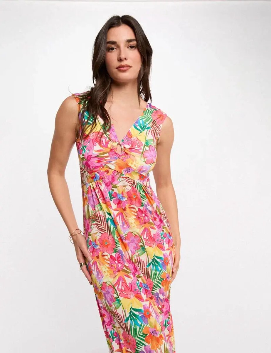 Morgan - Long dress with neckline 261-Rio Multicolor - Maat : 38