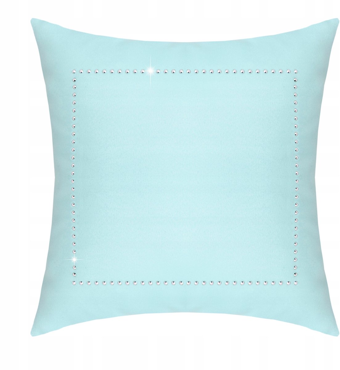 Decoratieve kussenhoes 40x40 cm met strass steentjes, mintgroen