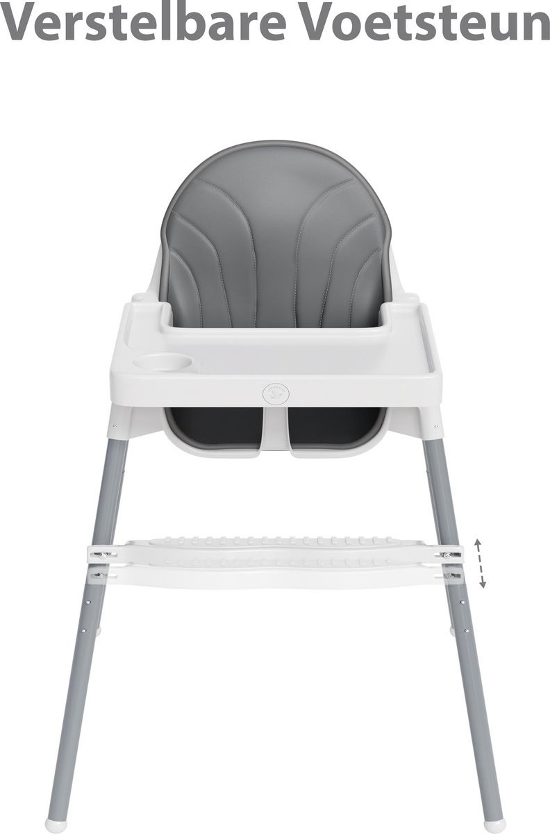 Liefjes & Co Kinderstoel - Eetstoel Baby – Inclusief Kussen – Verstelbare Baby Eetstoel – 2 in 1 & Peuterstoel – Wit – foto 7