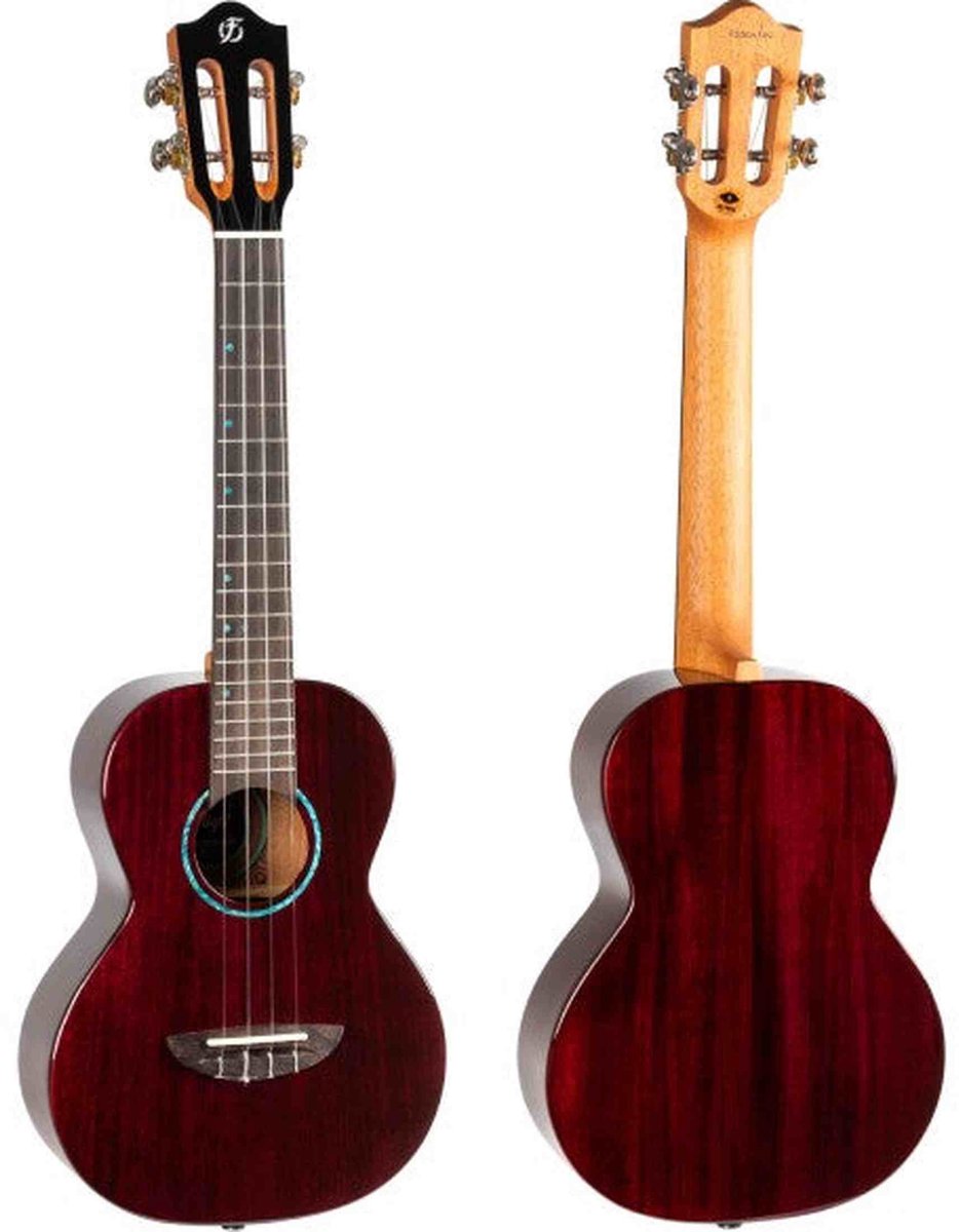 Flight Iris Tinta Tenor TPP Ukulele met All Solid Mahogany Body, Rosewood Toets en Fluorocarbon Snaren, Transparent Purple