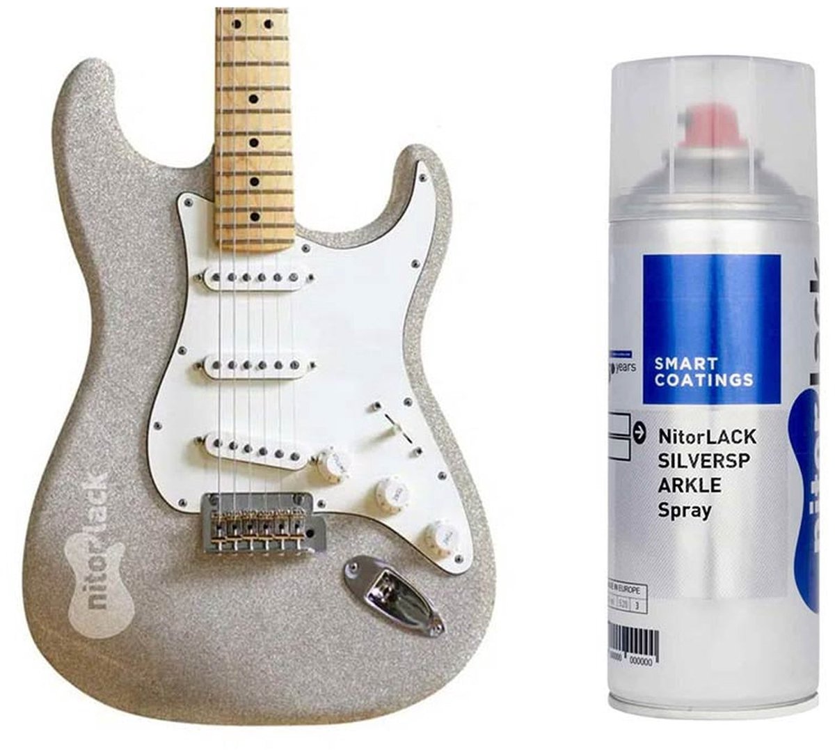 NitroLACK Nitrocellulose Lak - Zilveren Sparkle Gitaarlak