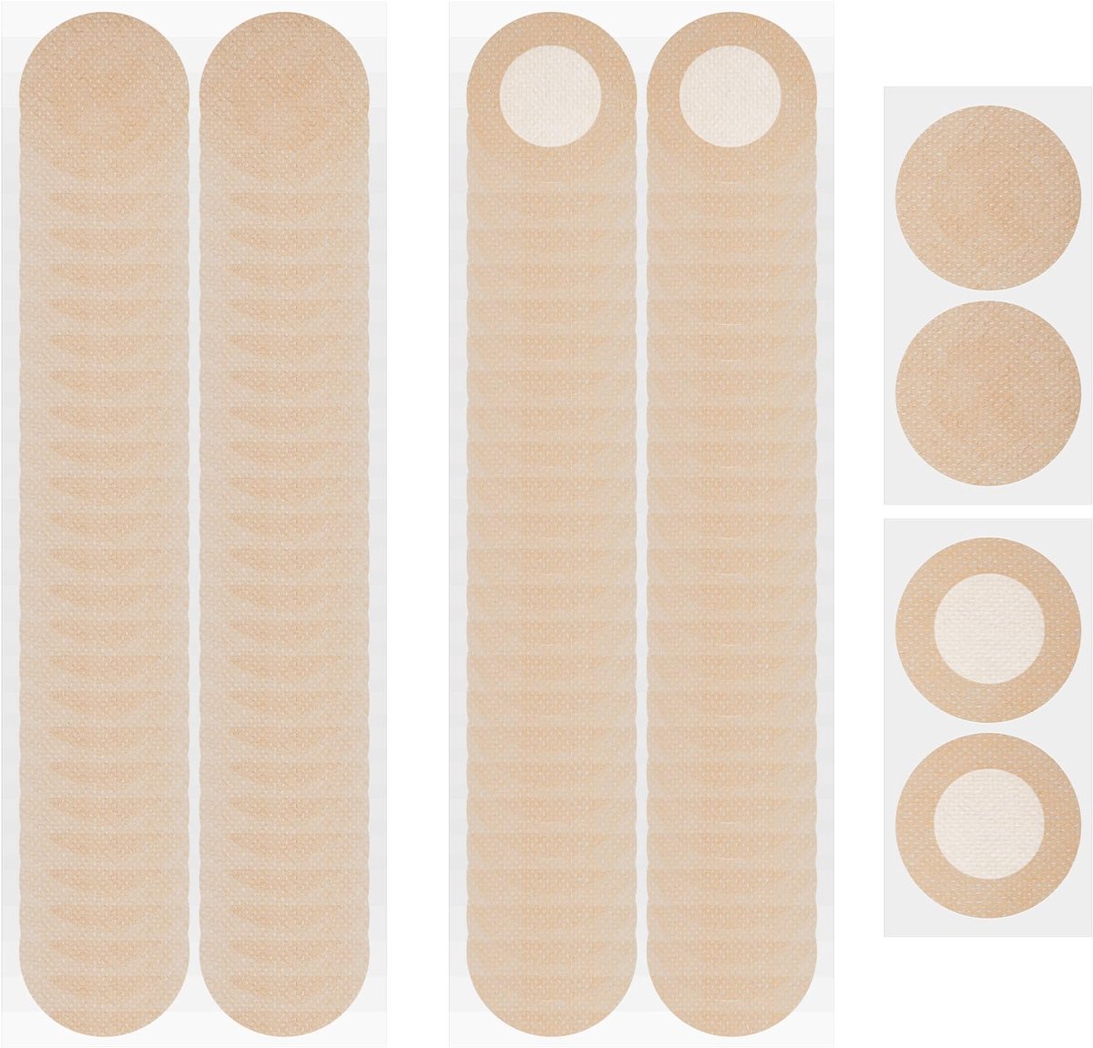 tepelpads voor heren 100 stuks - huidkleurig - onzichtbaar - wrijvingspreventie tijdens sport - m-winkel