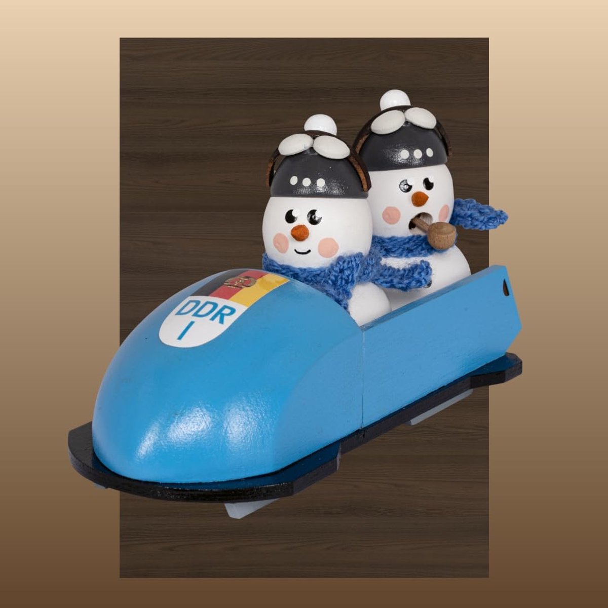 Mini sneeuwman 2-delig - handgemaakt uit de Erzgebirge - leuk voor nostalgiefans - gebruik met mini rookkaarsen - ShopVlot