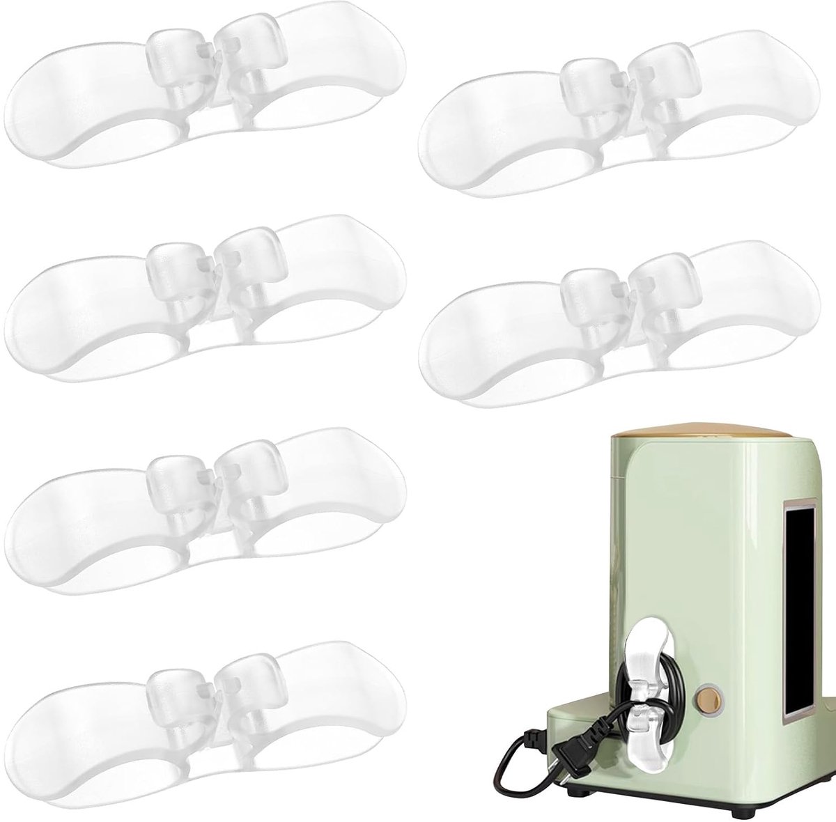 Kabelorganizer 6 Stuks - Zelfklevend - Flexibel PVC - Ideaal voor Keukenapparaten - ShopVlot