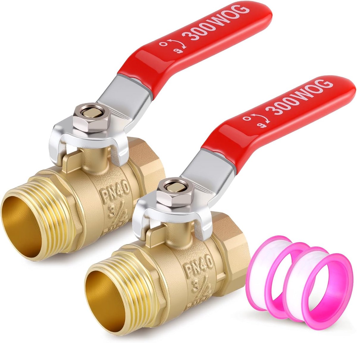 Kogelkraan 3/4 Inch - Messing - Met hendel en 2 afdichttapes - Geschikt voor tuinirrigatie - ShopVlot