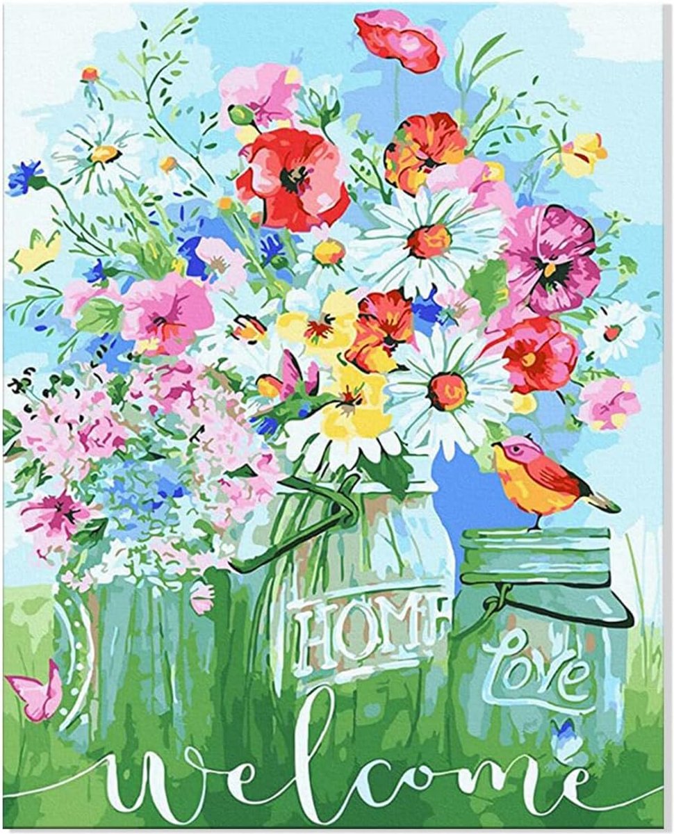 Schilderen op nummer - 50 x 40 cm - handgeschilderd olieverf set - stimuleert creativiteit - ShopVlot