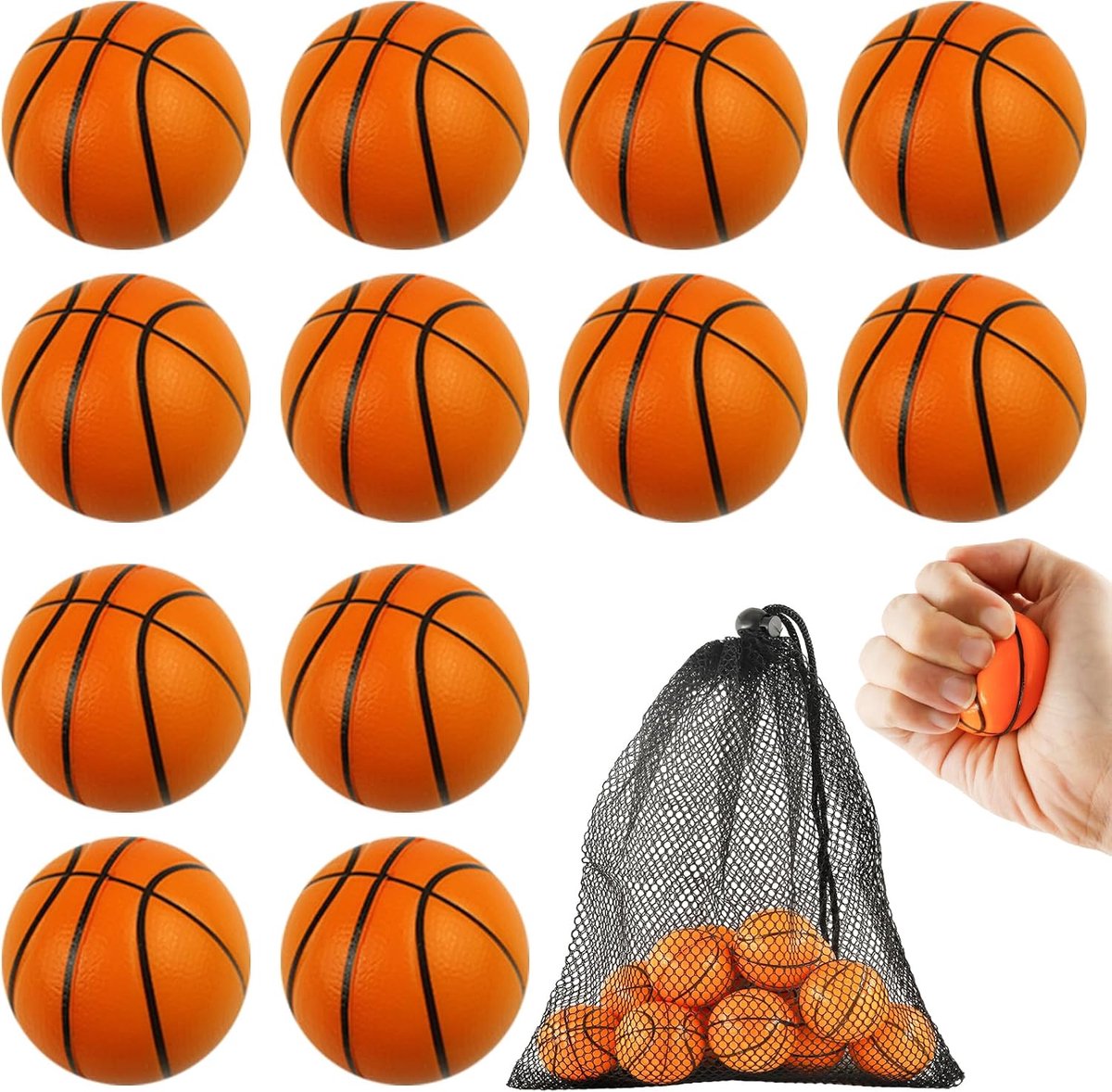 Set van 12 stressballen - mini sportsballen - zachte foamballen - ideale stressverlichting voor volwassenen - ShopVlot