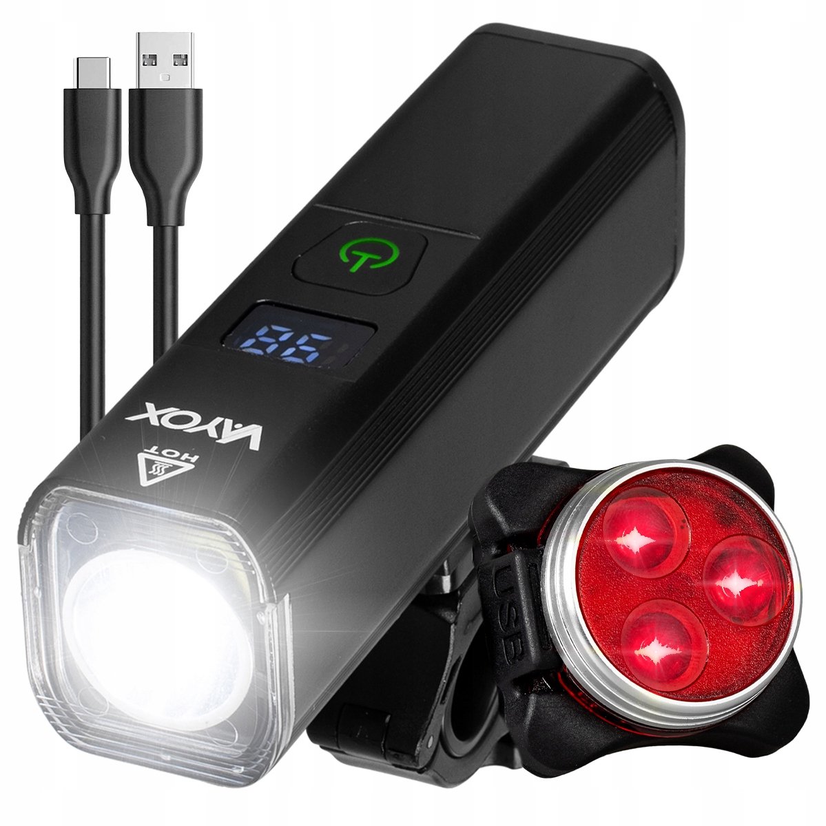 Vayox Fietsverlichting Set: Voor- en Achterlicht LED, Oplaadbaar