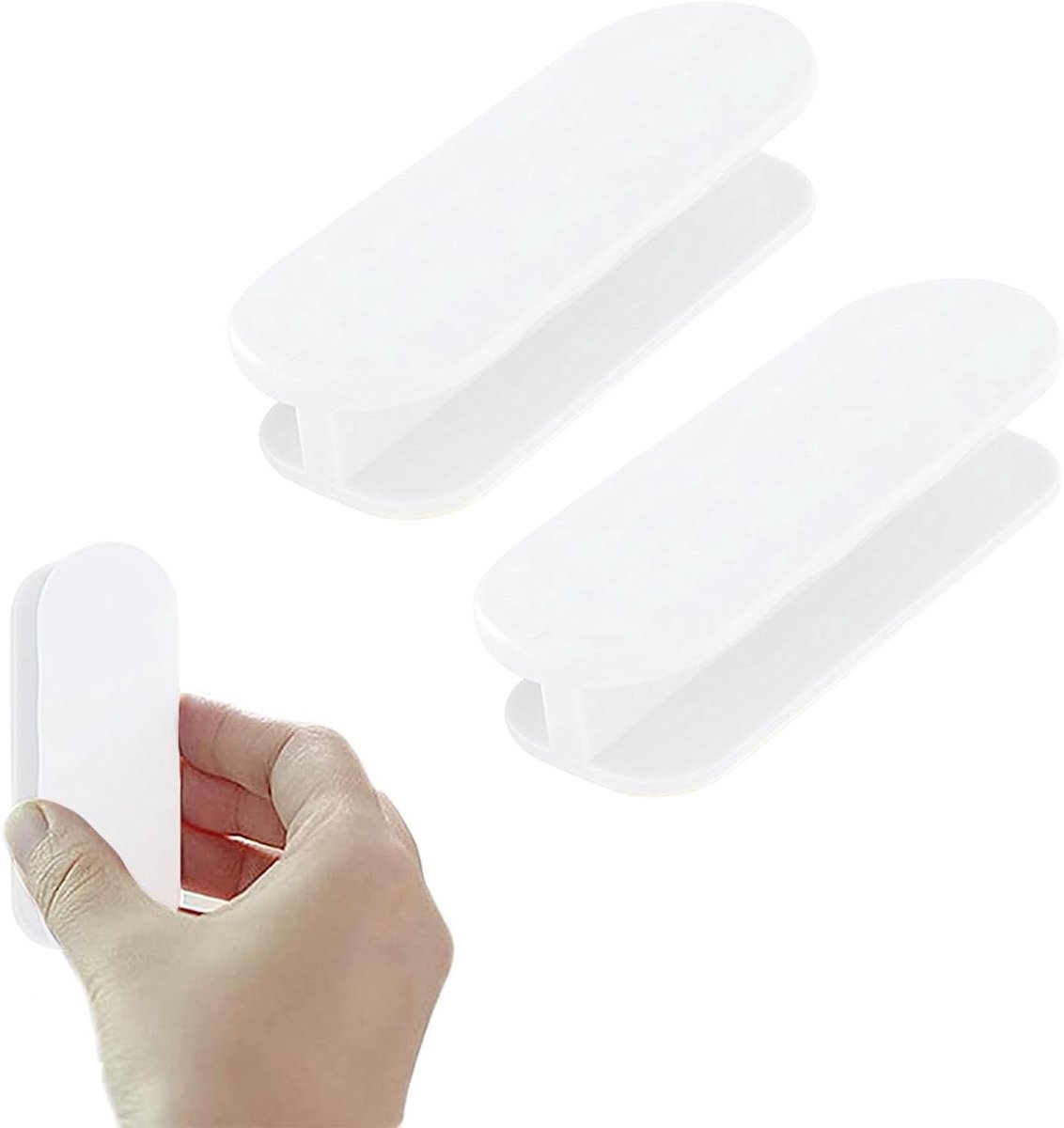 Zelfklevende deurknop - 2 stuks - Wit kunststof - Perfect voor deuren en ramen - ShopVlot