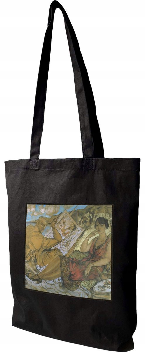 Grote shopper tas met Witkacy print - Merkloos