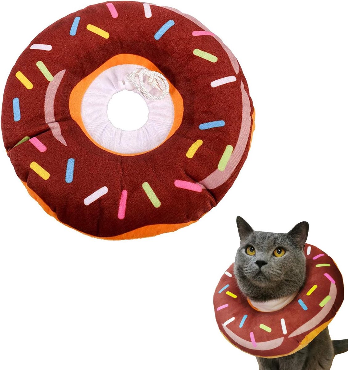 Verstelbare Kattenhalsband voor Herstel - Zachte Beschermingskraag voor Wondgenezing - Geschikt voor Katten, Kittens en Kleine Honden - Comfortabele Medische Halsband voor Huisdieren