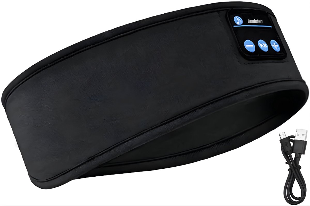 Lìon® Slaapmasker Bluetooth - Slaap Koptelefoon - Slaapmasker - Zwart - 26cm x 11cm x 3cm