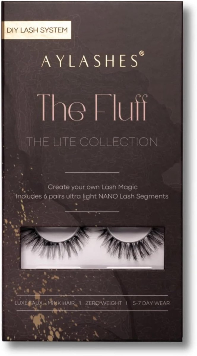 AYLASHES - DIY Eyelash Extensions, Maxi Box The Fluf, 6 Pairs of Eyelashes, Up to 7 Days, Eyelashes DIY Set for Home - ShopVlot
