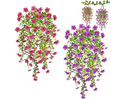 Xionghonglong 2 stuks viooltjes kunstplanten, kunstbloemen, net echt, 76 cm, kunsthangplanten, lijkt op echte - ShopVlot