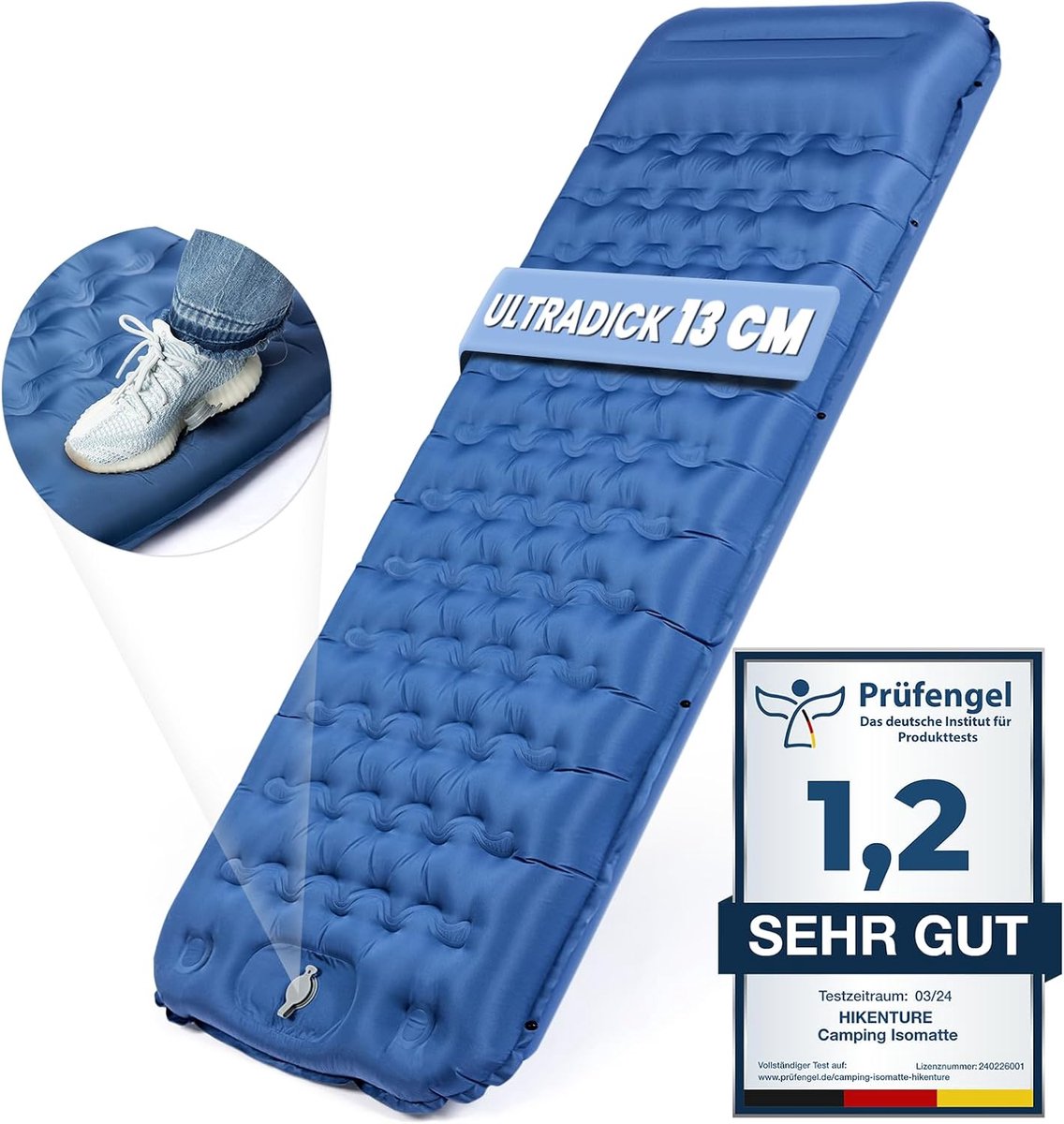 Slaapmat 13 cm - Zelfopblazend - Ultra dik - Ideaal voor koudere nachten