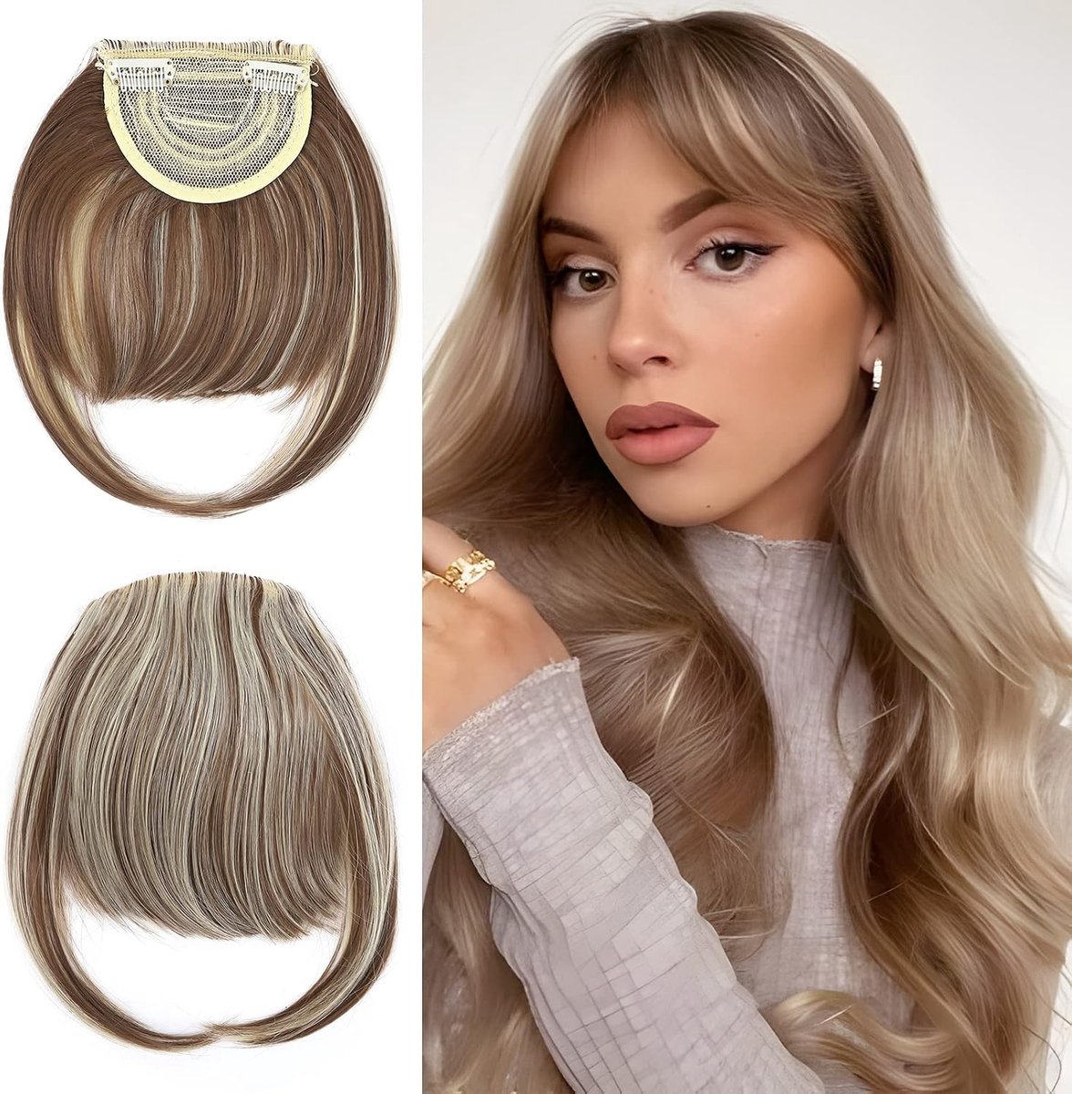 Elailite Clip in Pony Haardeel, 30g 20cm Fringe Bangs Extensie Front Haar, Haarverlenging Haardelen Natuurlijke - ShopVlot