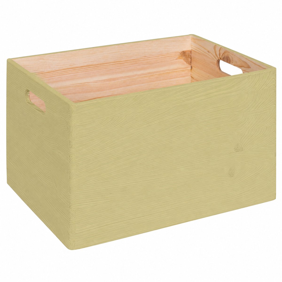 HAUDT® KIM MAXI open PISTACHE houten stapel kist - 39,5 x 29,5 x 23 cm - houten opberger - opbergkist - stapelkist