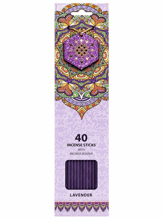 Wierookstokjes Lavender met Wierookhouder – Lavendel – 40 Stuks