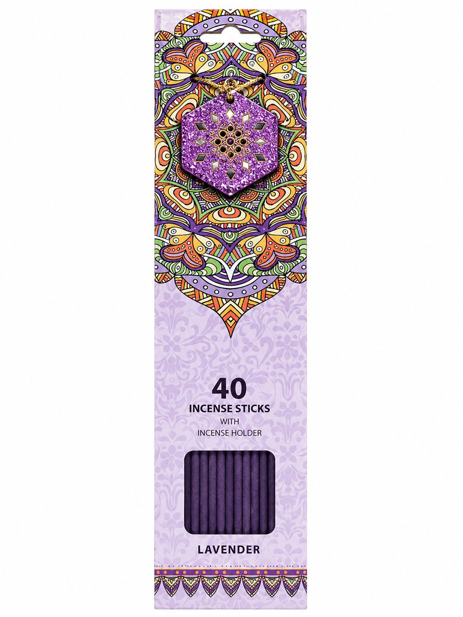 Wierookstokjes Lavender met Wierookhouder – Lavendel – 40 Stuks