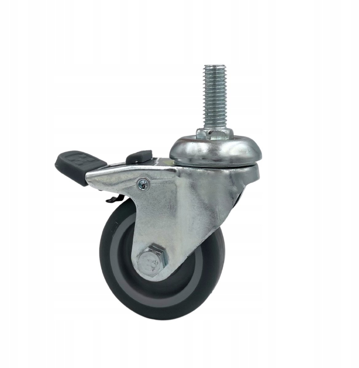 Draaikastwiel 50mm met rem, zwenkbaar, 25kg, M8 schroefdraad