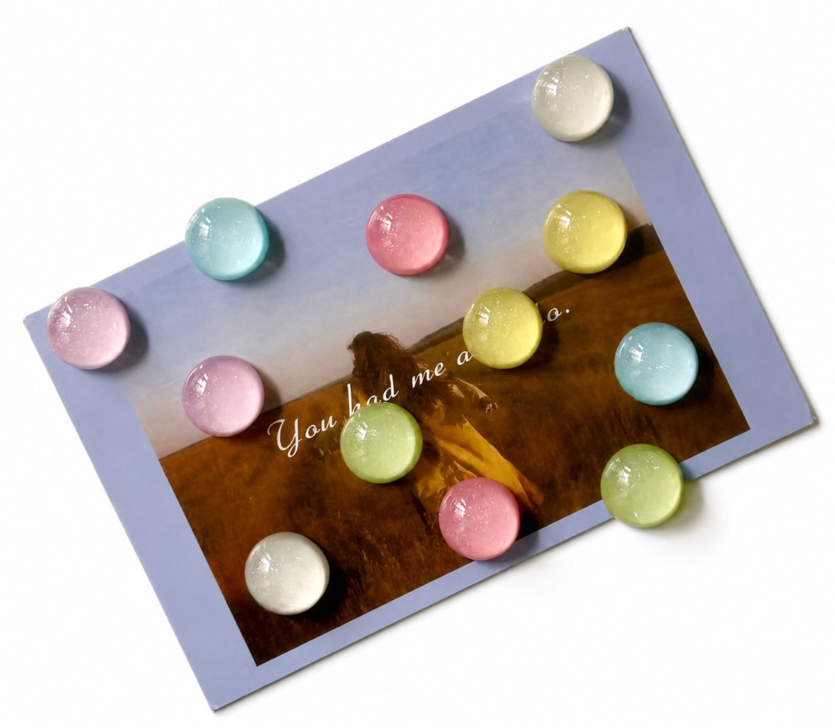TLVX 12 stuks Rond Glinsterende Koelkastmagneten / Leuke 3D Glitter Magneten / Foto Magneet / Vrolijke Speel- en Leer Magneten / School bord / Whiteboard / Decoratie / Boodschappenlijst / Notitie / Kantoor / Magnetisch / Sterke Ronde Magneetjes