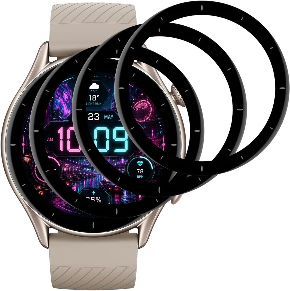 Panzer Schutz Glas für Amazfit GTR 3, 3 Stück Displayschutzfolie[Anti-Kratzen][Sans Bulless][9H Härte] Film - ShopVlot