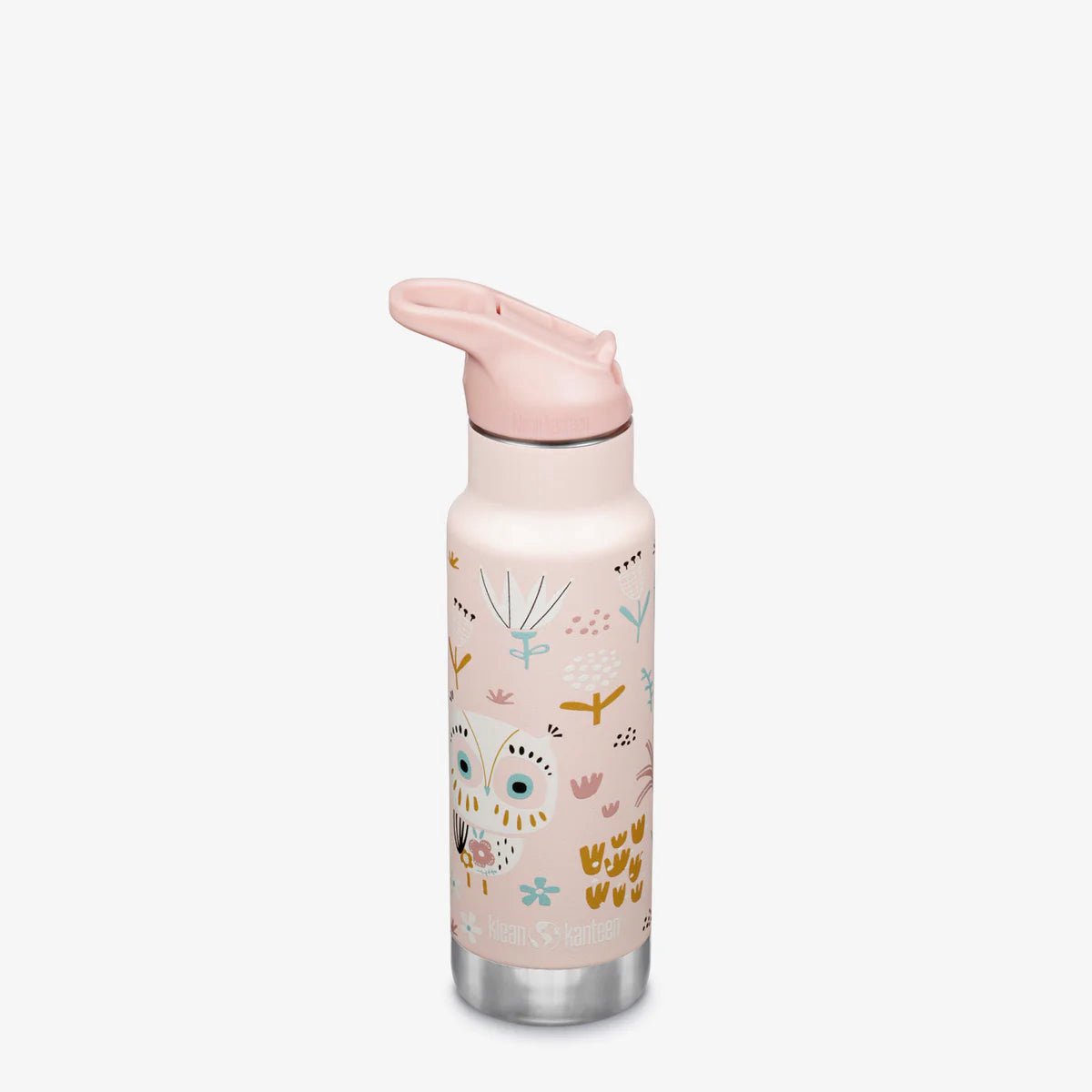 Klean Kanteen Kid Kanteen Classic Insulated 355ml - Flip Sport Cap Owlet- drinkfles kids - met RVS rietje