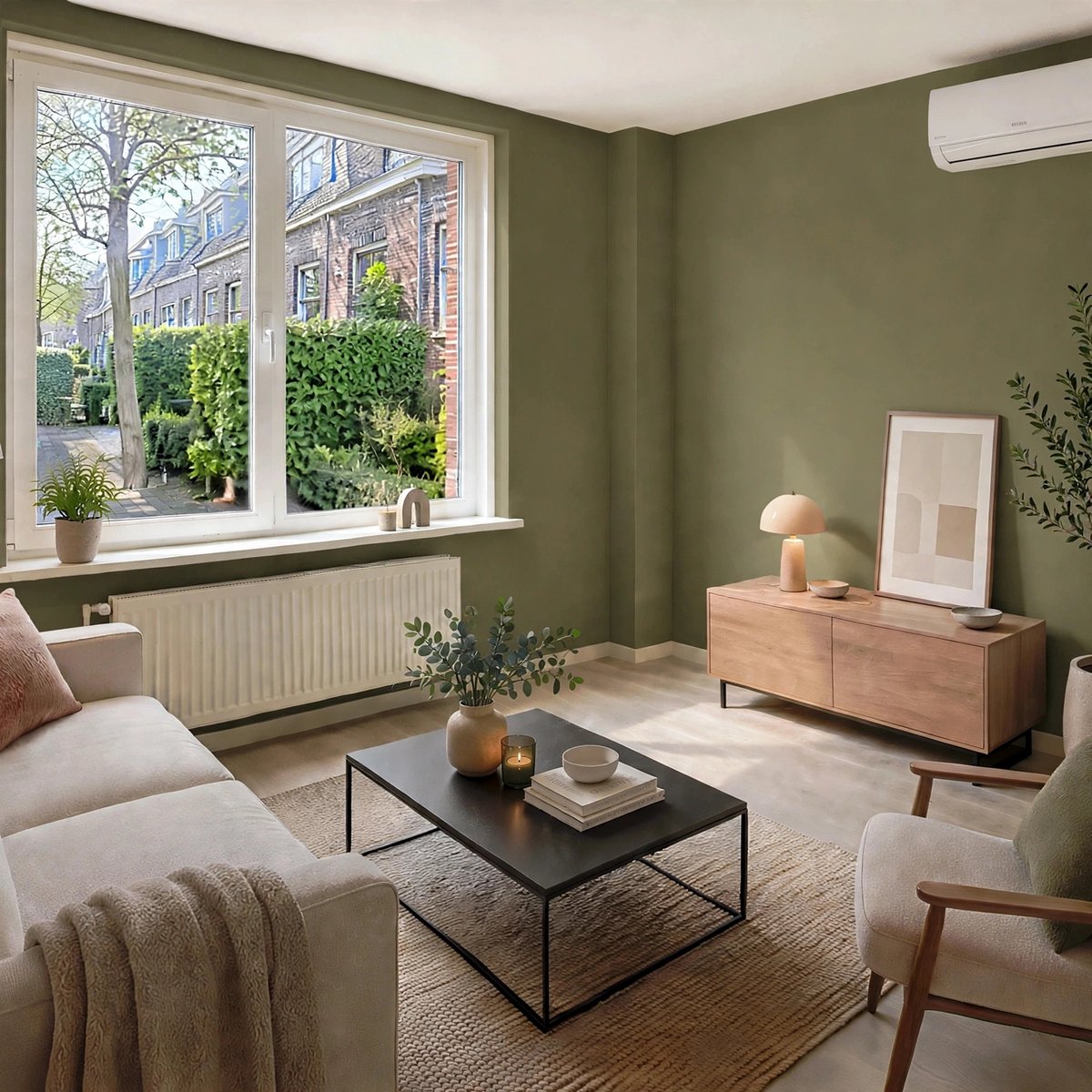 Giolligò Superwasbare Muurverf – goede dekking Mat, Geurloos & Oplosmiddelvrij –4.5 L emmer- Voor Binnen – 7-10 m² olive