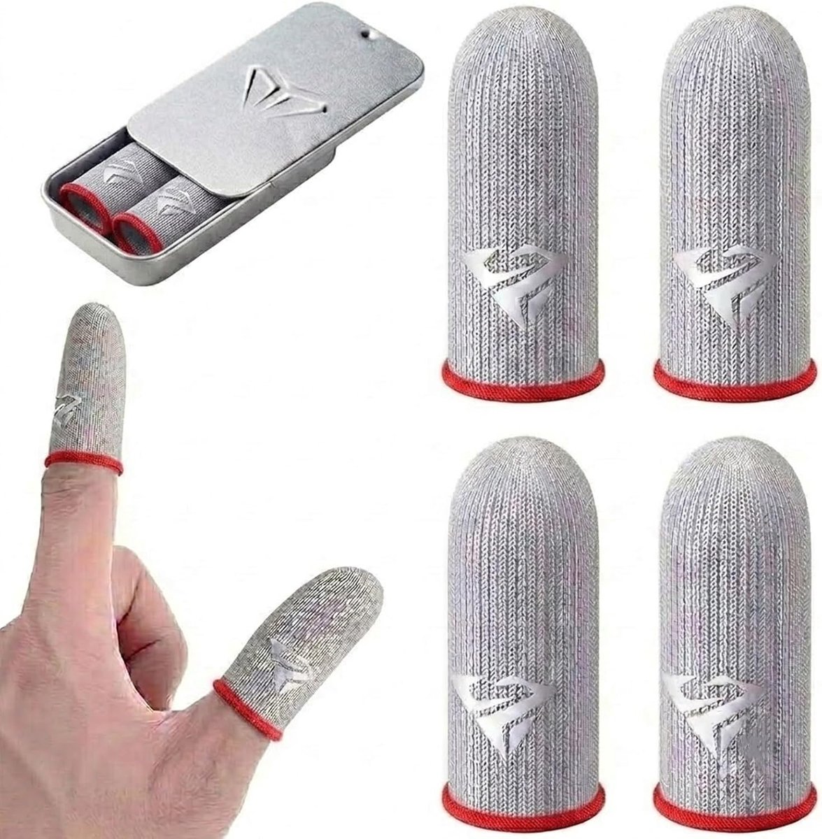 Pack of 4 Finger Sleeves Gaming, Breathable and Sweatproof, Finger Cuffs for Gaming Fingers, Touch Sensitive and - ShopVlot