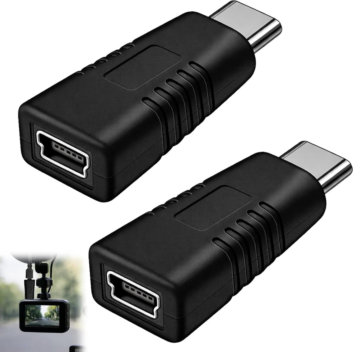 2pcs USB Mini to USB C Adapter, Mini USB to USB C Data Conversion Plug, Adapter Compatible with Laptop and Various USB - ShopVlot