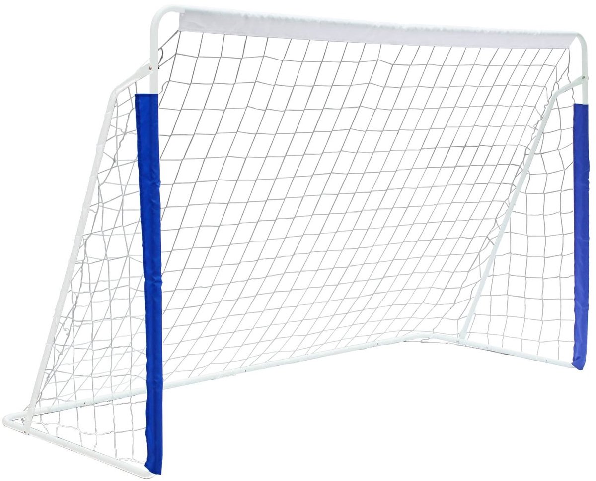 REDOM - Voetbaldoel - Opvouwbaar - Met draagtas - Voor training - Buiten en binnen - Glasvezel, staal, nylon, Oxford stof - Blauw - 243.8 x 152.4 cm
