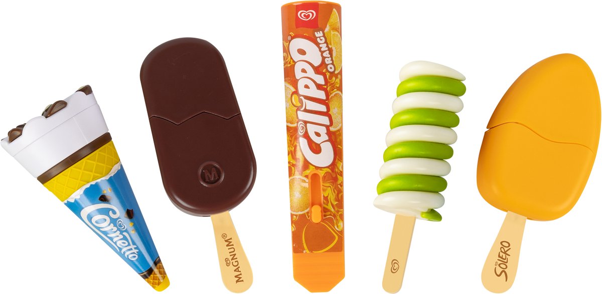 Casdon Ola set speelgoedijsjes – Set van 5 speelgoedijsjes | Met Calippo, Twister, Magnum, Cornetto en Solero