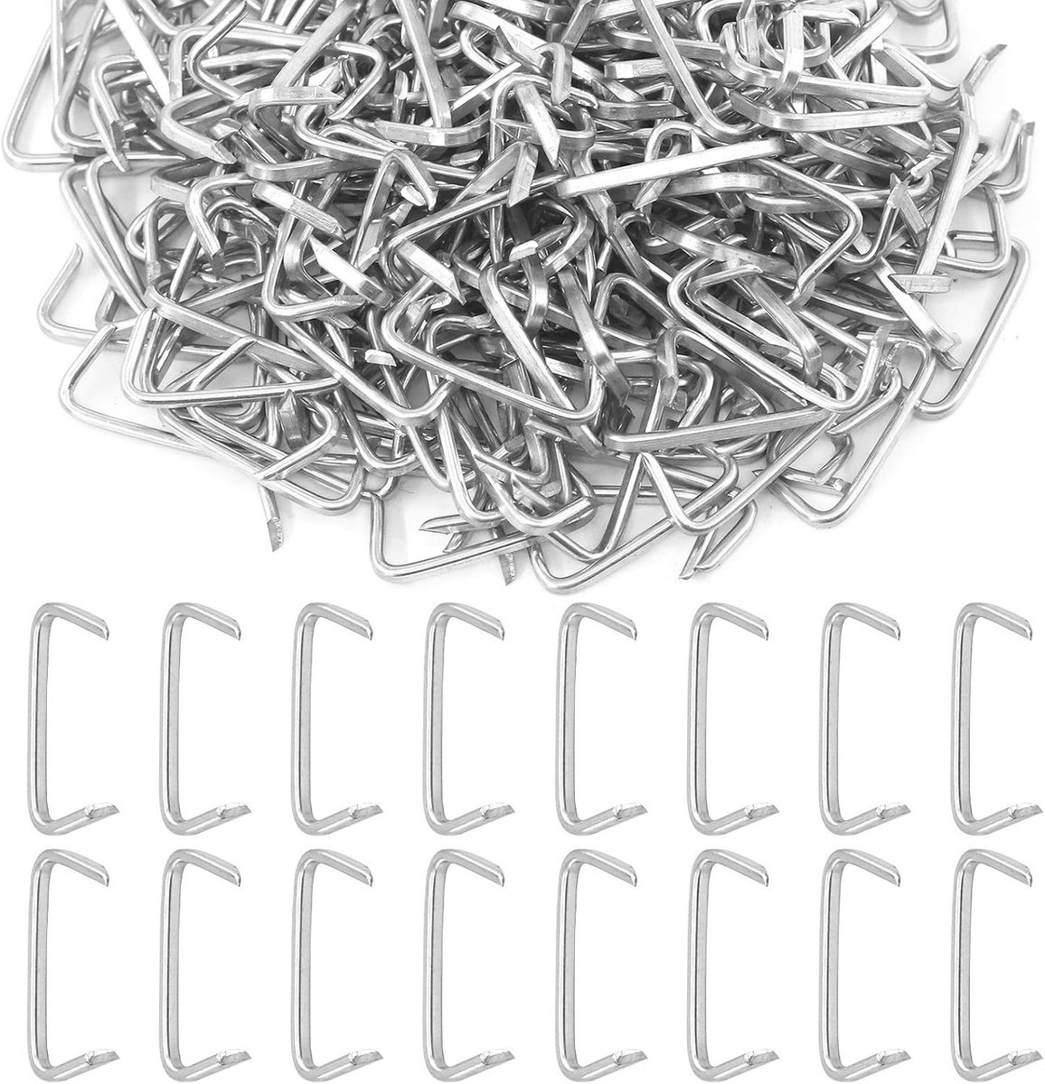 Zeilringen met tang - Stalen varkensringen - 3/4 inch - Verzinkt staal - Set van 1000 stuks voor bevestiging en doe-het-zelf toepassingen