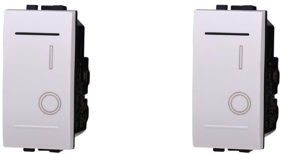 2-pinswitch 16A - wit - set van 2 - perfect voor Bticino Living Light - ShopVlot
