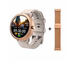 Evy24 Smartwatch EV1 GPS 42mm - GPS Smartwatch Dames & Heren - AMOLED Sporthorloge - Bluetooth Bellen - 5ATM Waterdicht - GPS Horloge - Hartslagmeter - 170+ Sportmodi - iPhone & Android - Goldmetal