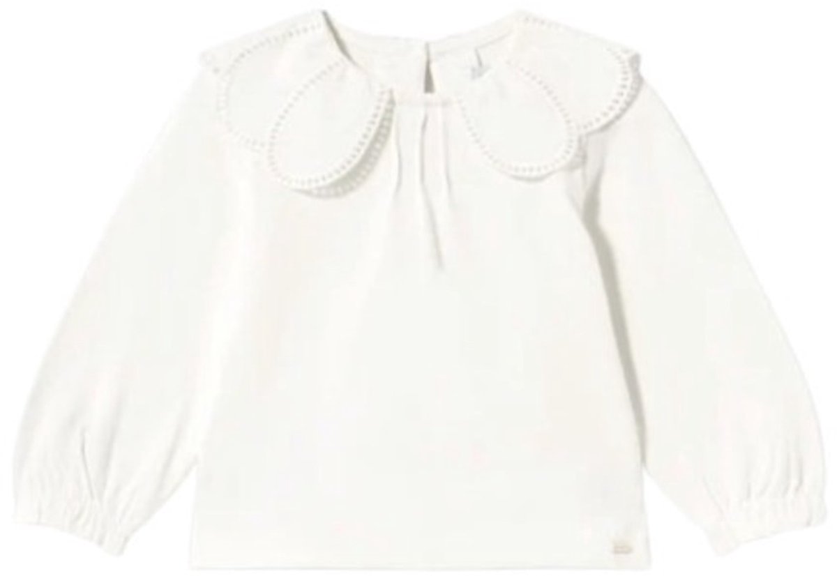 Mayoral creme T-shirtje grote kraag