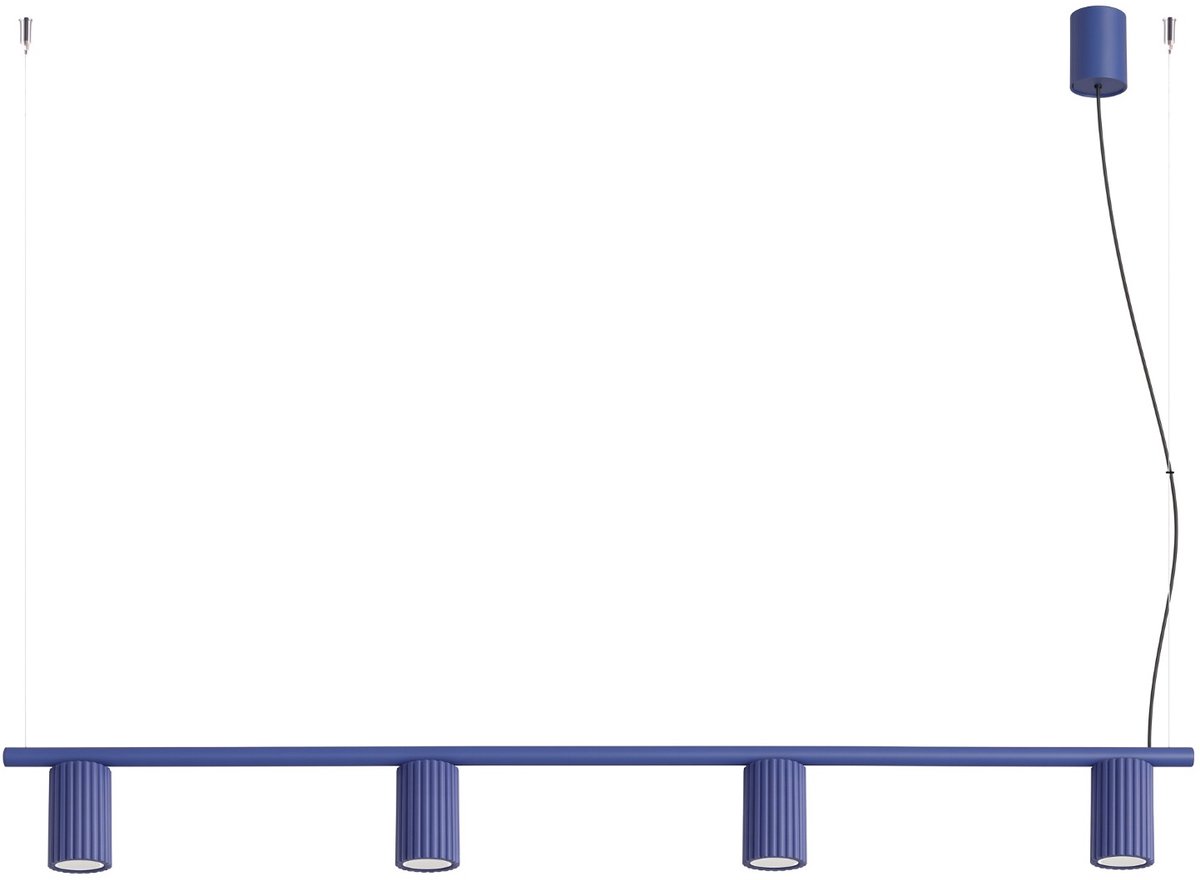 Sollux Lighting Kroonluchter Karbon - GU10 - ultramarijn - aluminium - 122x6.5x212cm